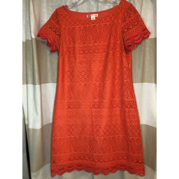 Coral Lace Dress - Picture 12 of 15